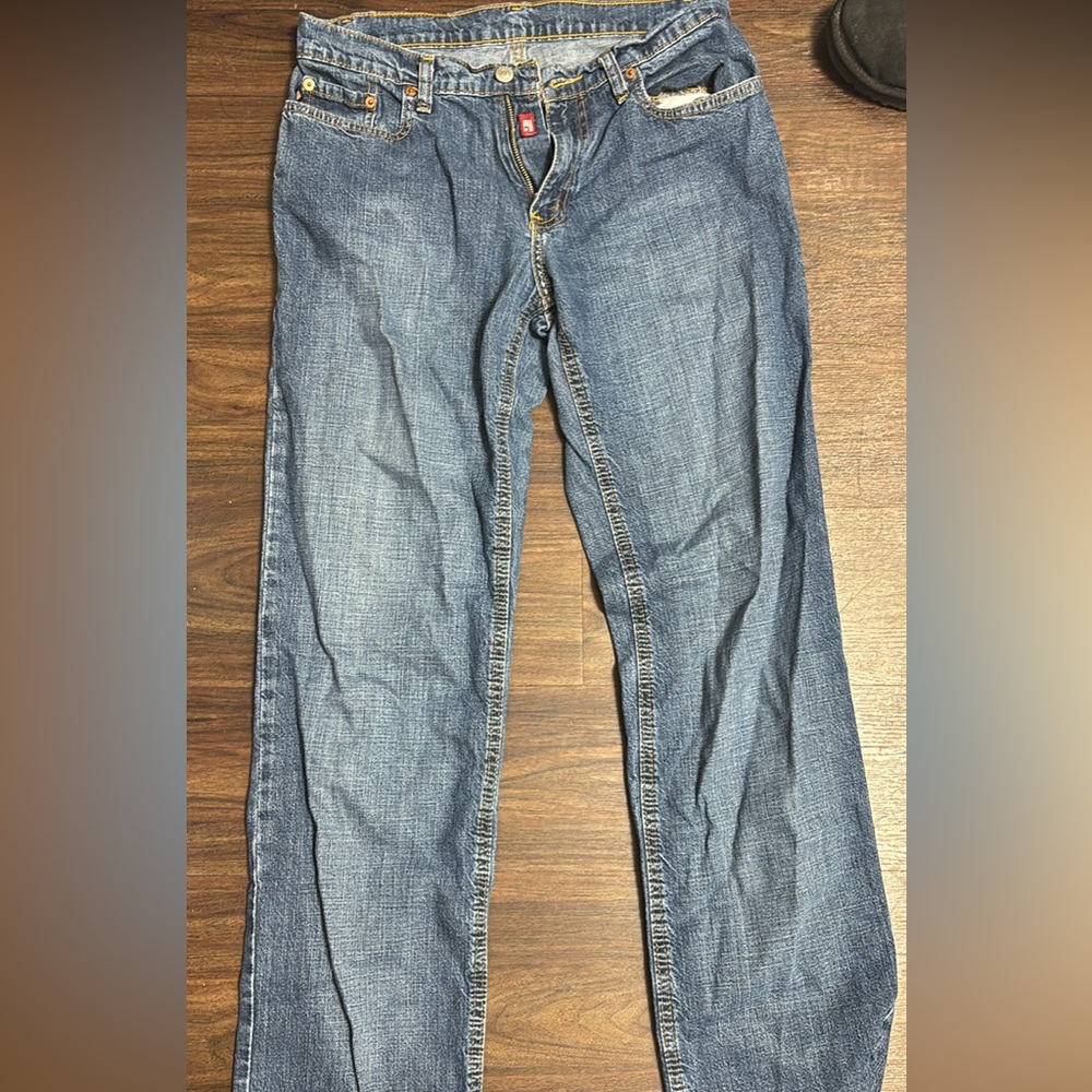 Vintage Ralph Lauren Blue Denim Jeans with Brown Patch